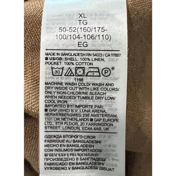 Banana Republic Sedona Linen Dress Midi Faux Wrap Collared Pockets Women’s XL - Picture 11 of 12